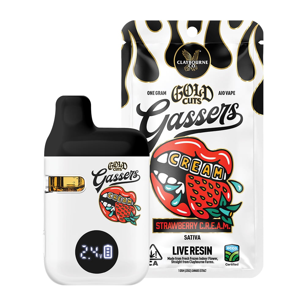 Strawberry C.R.E.A.M. (1g) - Gassers All-In-One Gold Cuts Live Resin Vape