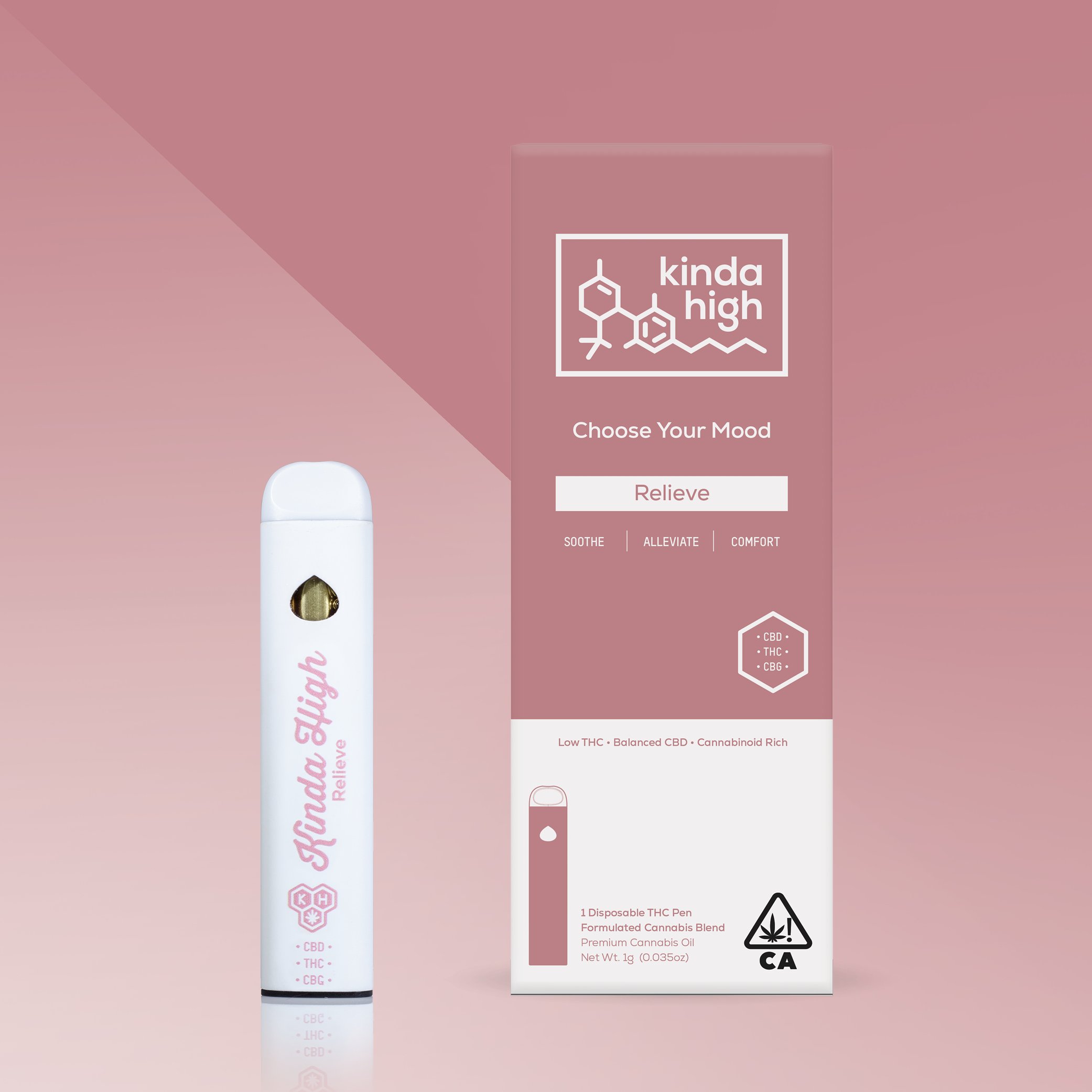 Shop Kinda High™ - Relieve CBD/THC/CBG - Rechargeable All-In-One