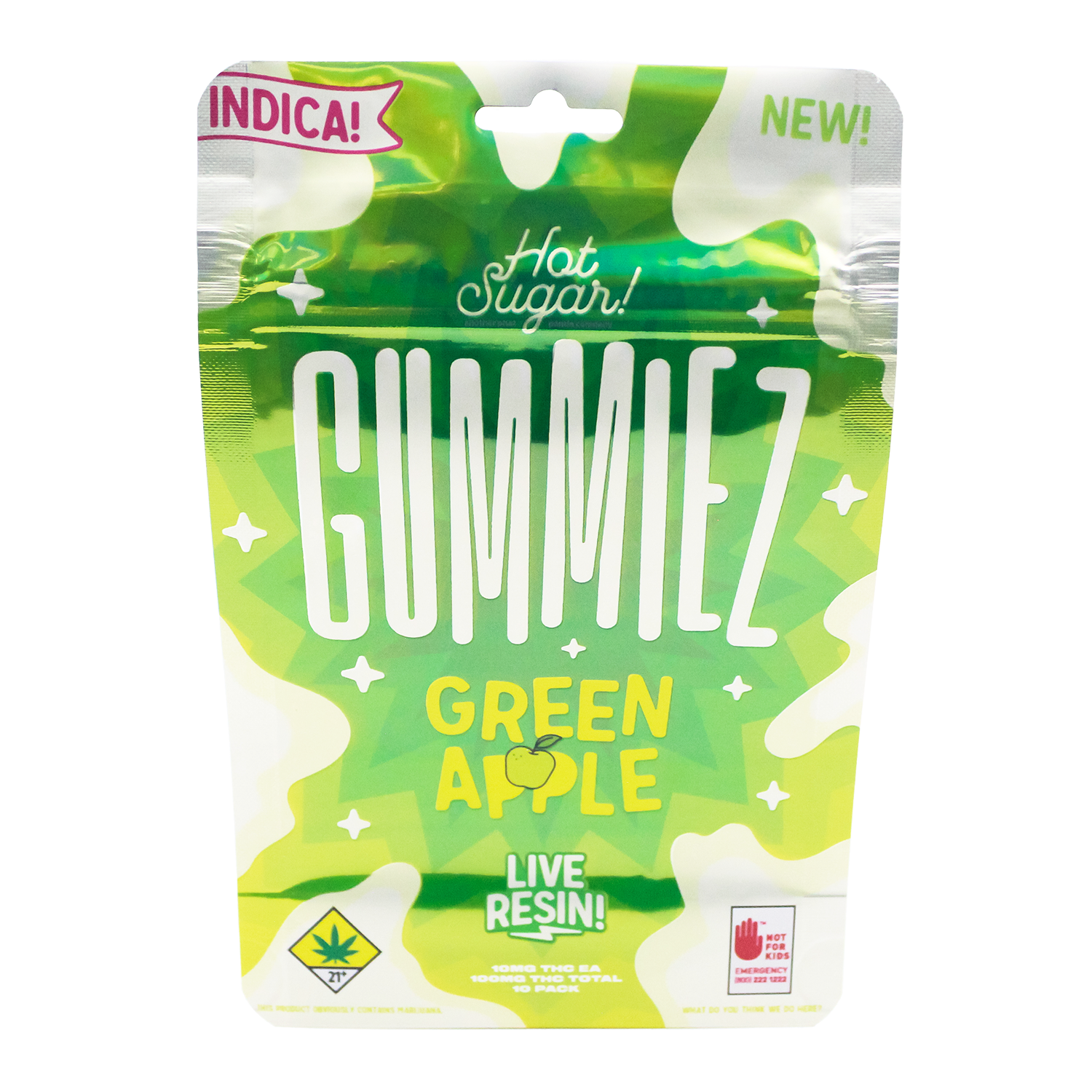 Green Apple Fruit Drops 100mg 10-pack