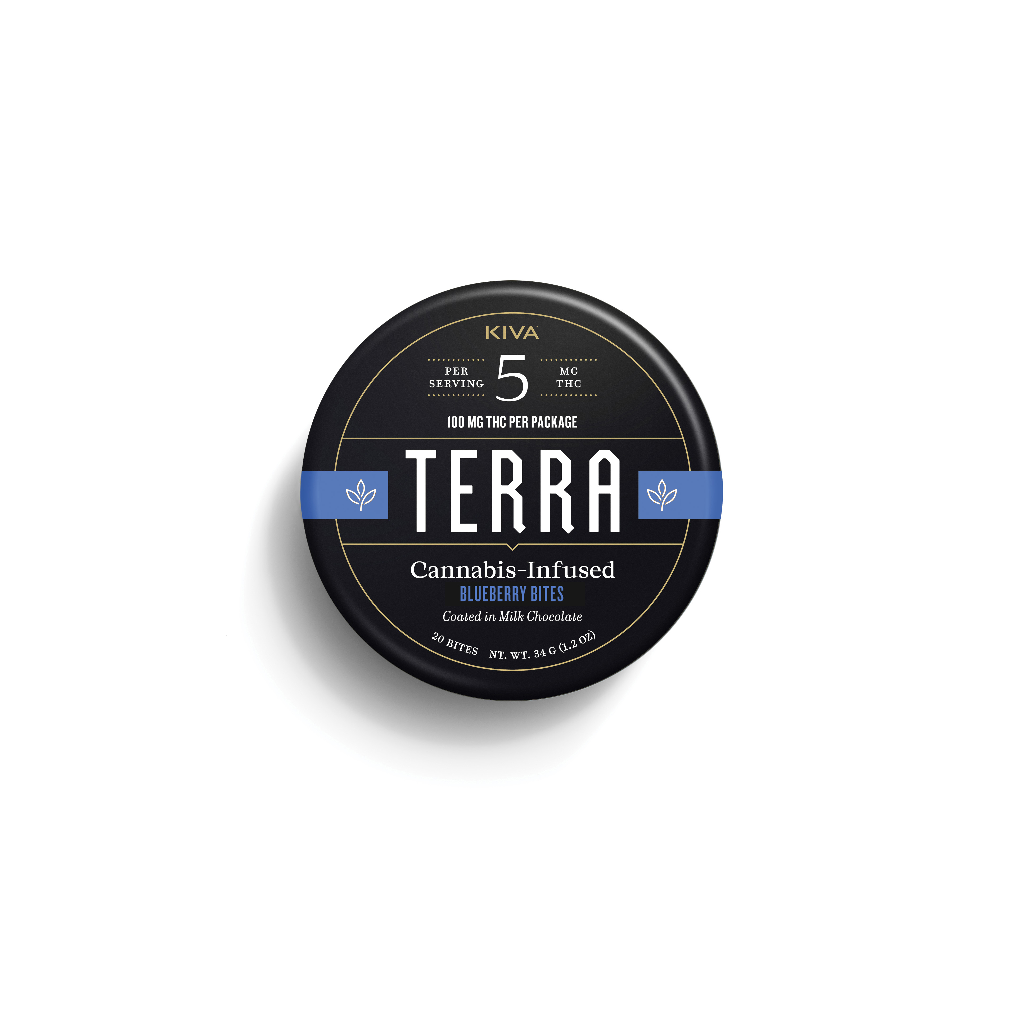 5mg Terra 'Blueberry' Milk Chocolate Bites 100mg THC total