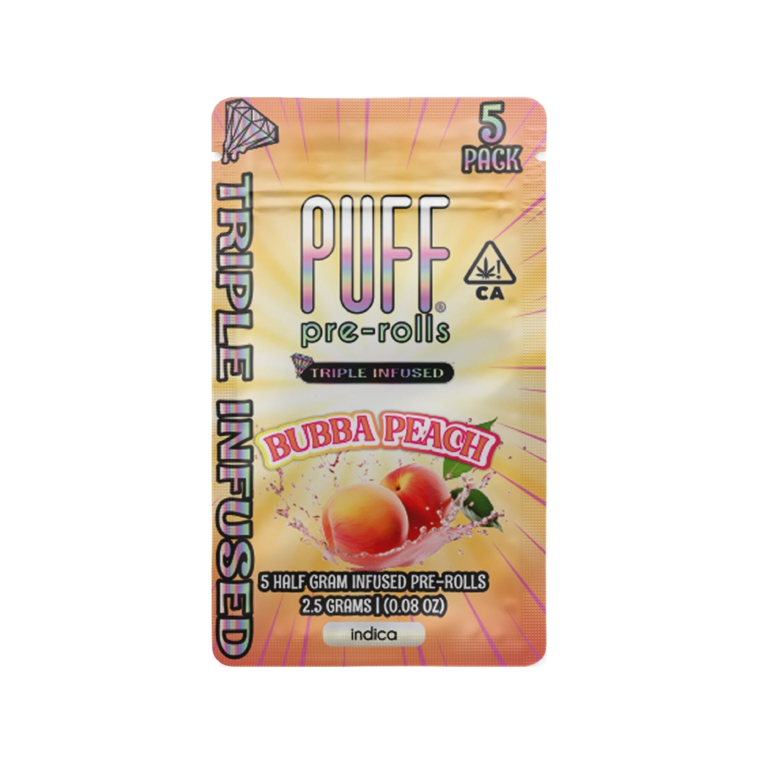 Bubba Peach - Diamond Infused Indica - 5 pack [2.5g]