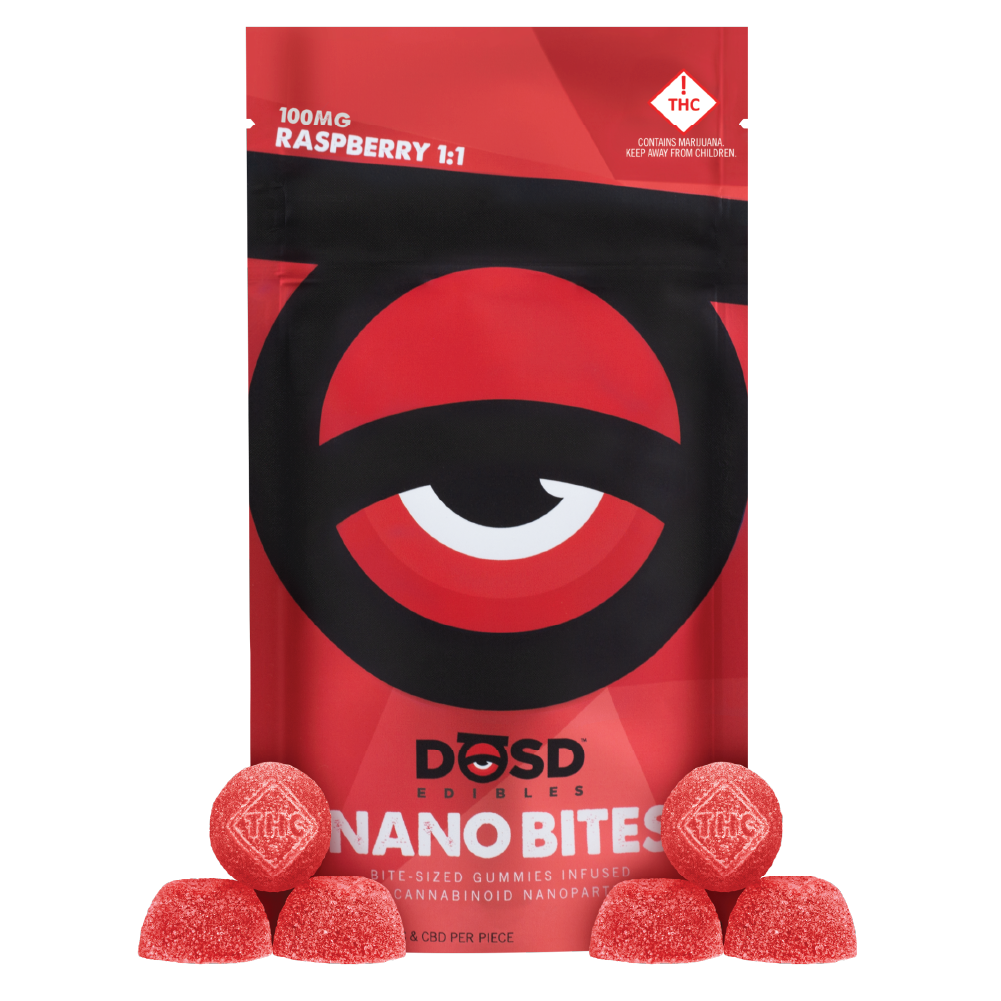 Nano Bites - Raspberry 1:1 CBD 100mg