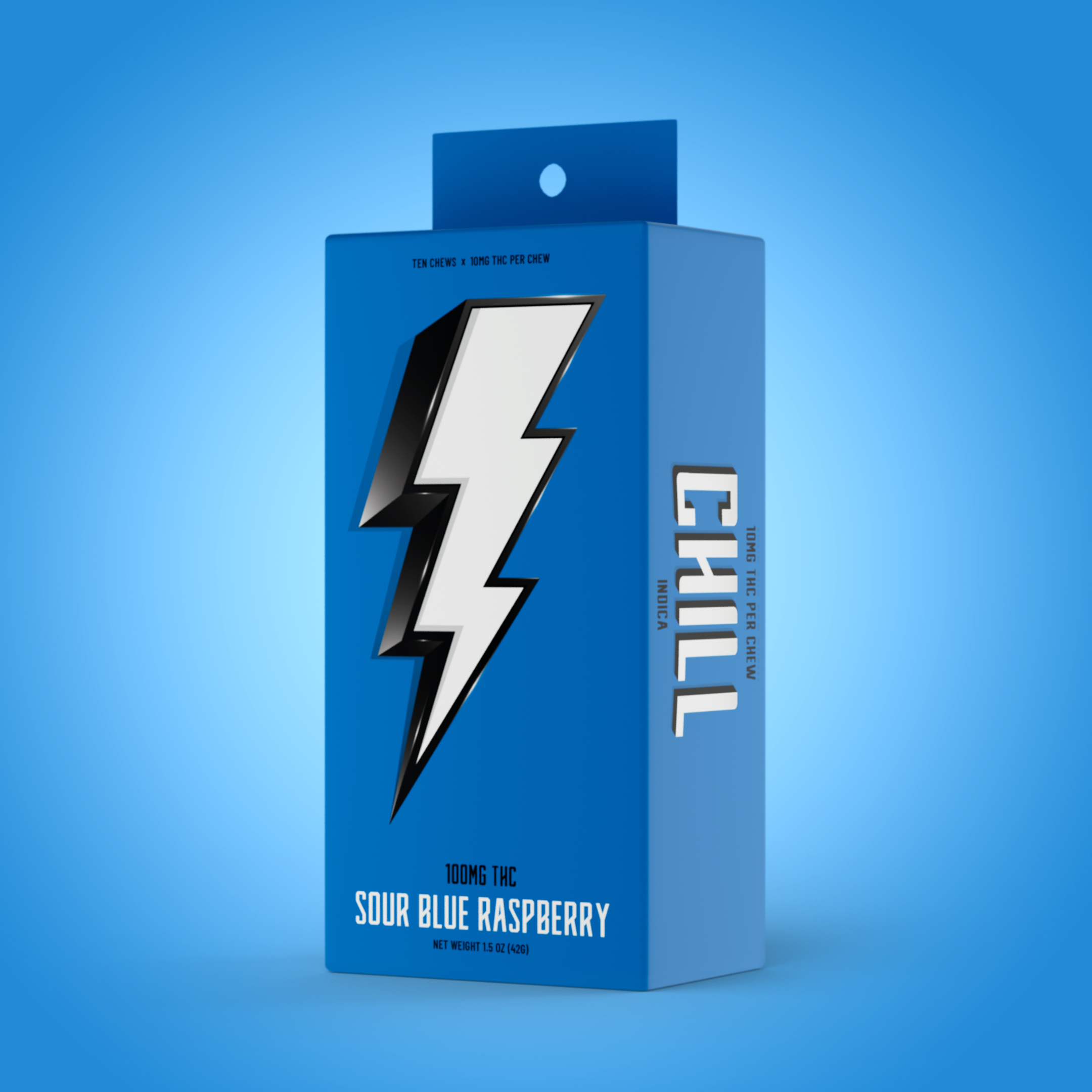 Blue Raspberry Fruit Chews 100mg 10-pack