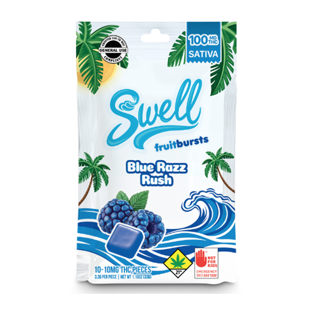 Blue Razz Rush - Sativa [10pk] (100mg)