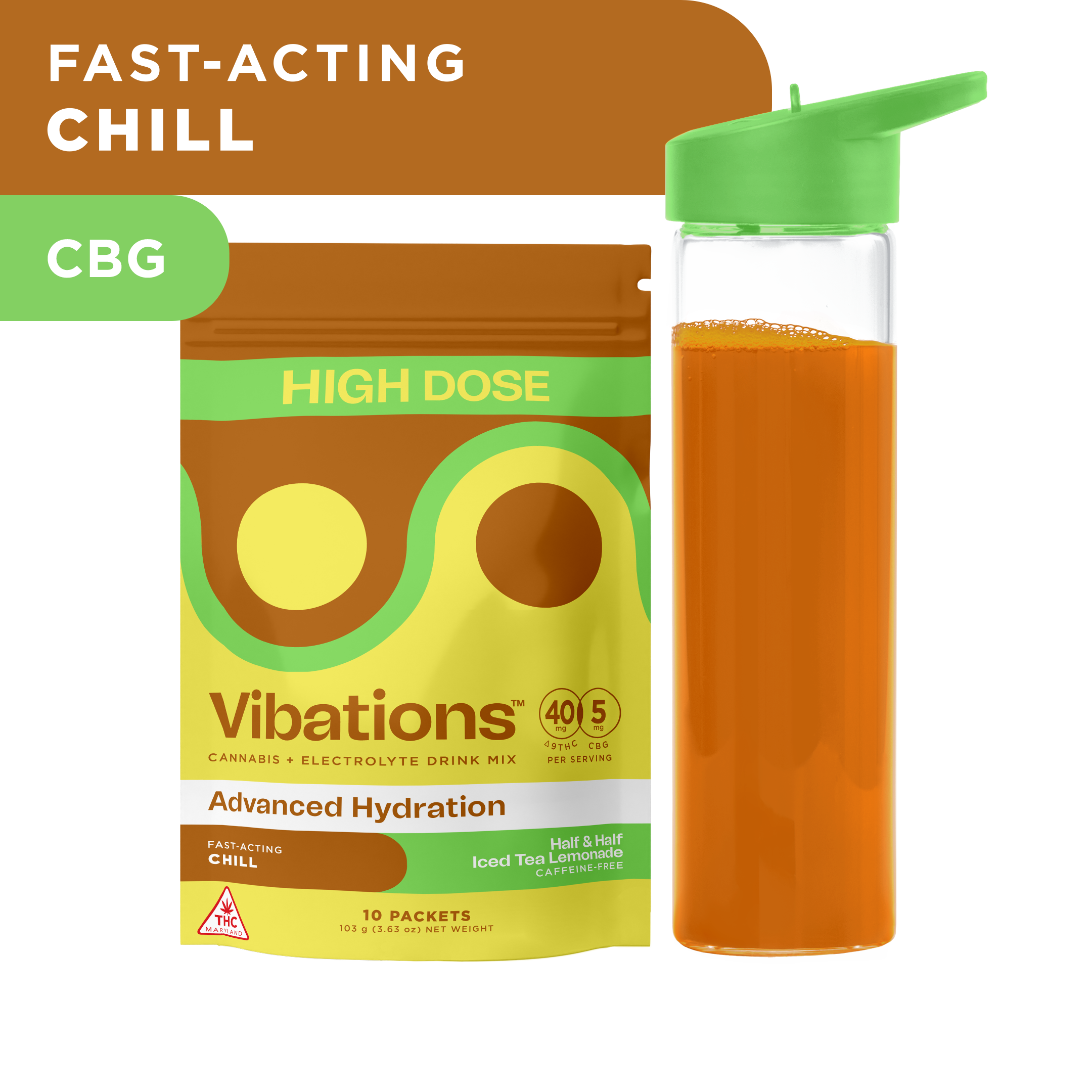 Half and Half Iced Tea Lemonade [10pk] (400mg THC/50mg CBG)