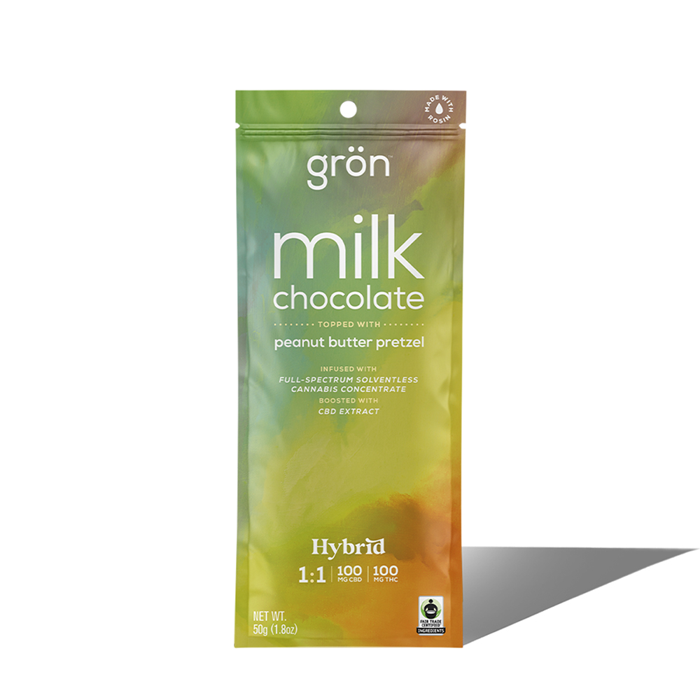 1:1 Milk Chocolate w/ Peanut Butter Pretzel - Hybrid (100mg CBD/100mg THC)