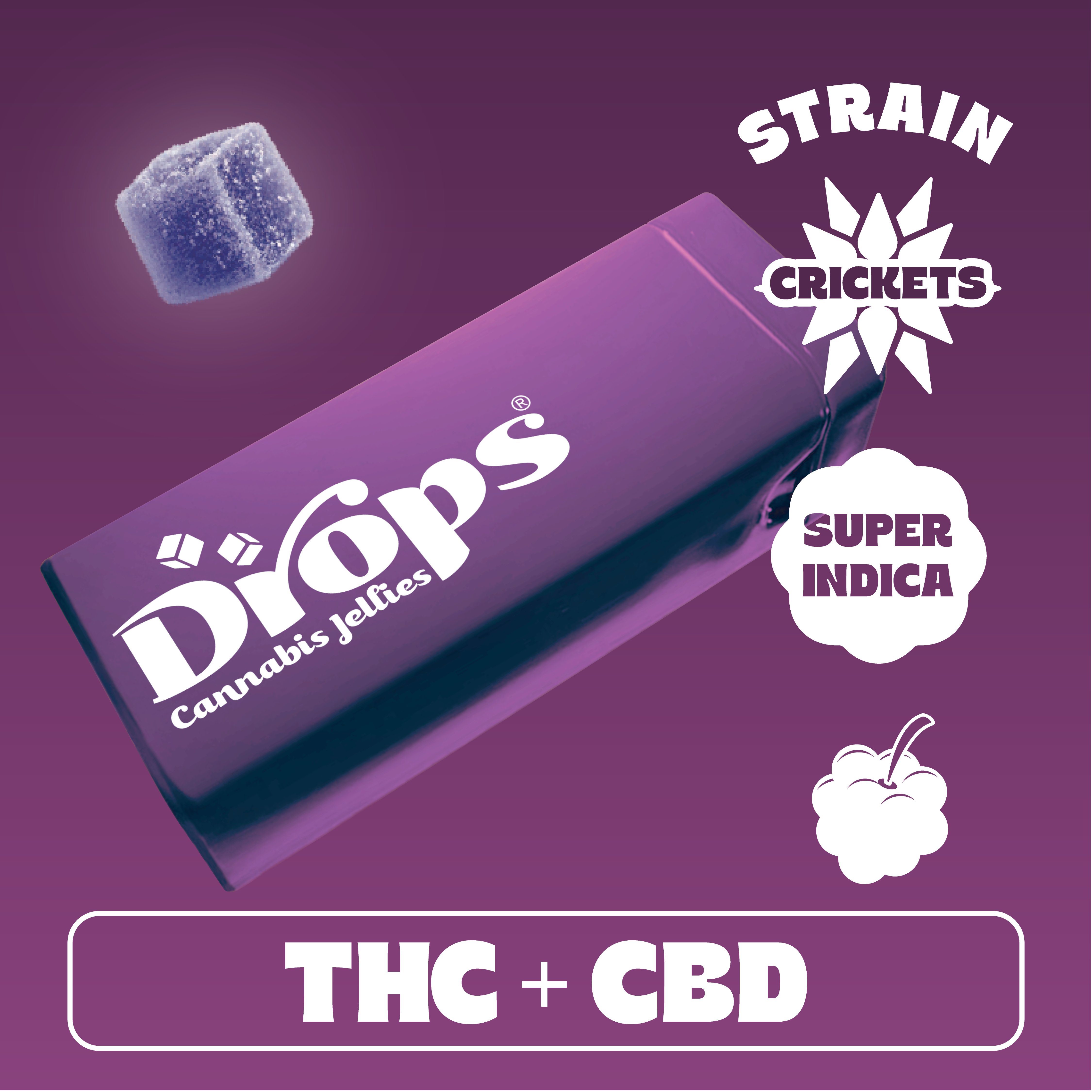 Blackberry - 20pc - Crickets - Super Indica (100mg THC + 200mg CBD)