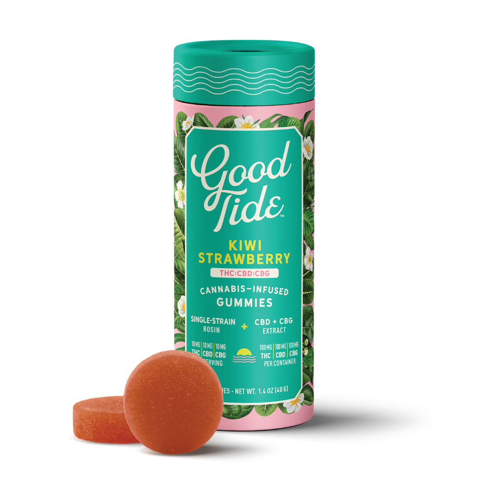 Kiwi Strawberry 1:1:1 CBD + CBG Single-Strain Rosin Gummies | Refreshing | 100mg
