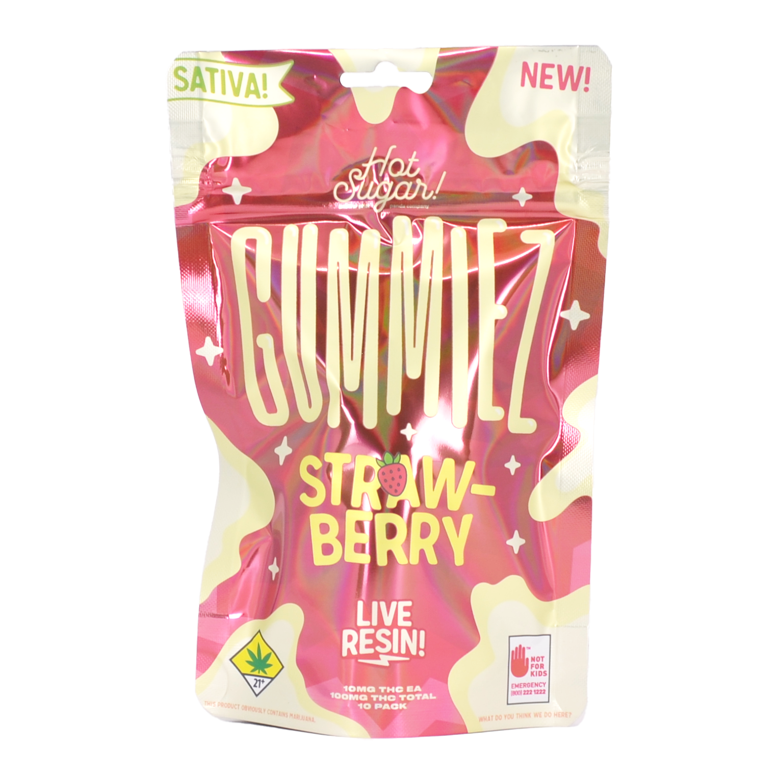 Sour Strawberry Fruit Chews 100mg 10-pack