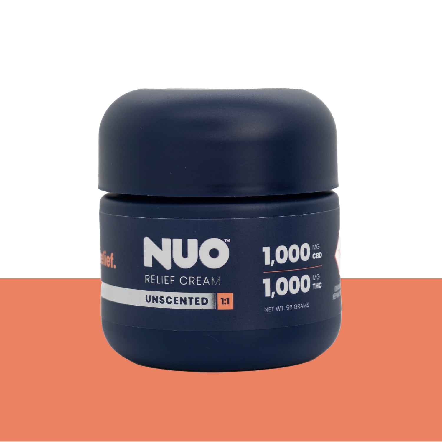 NUO | Topicals | Relief Cream Unscented 1:1 (1000 mg CBD : 1000 mg THC) | 56 g