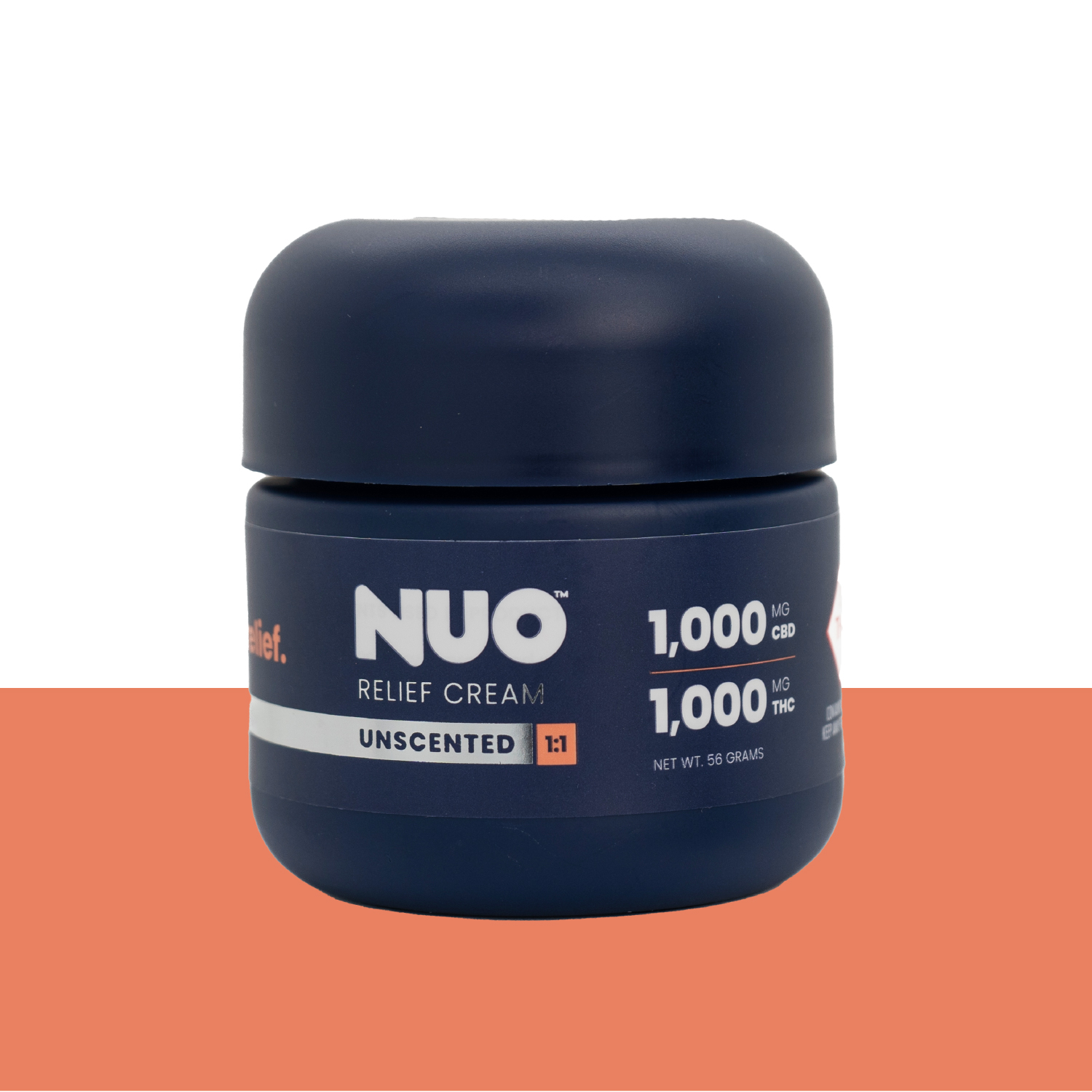 NUO | Topicals | Relief Cream Unscented 1:1 (1000 mg CBD : 1000 mg THC) | 56 g