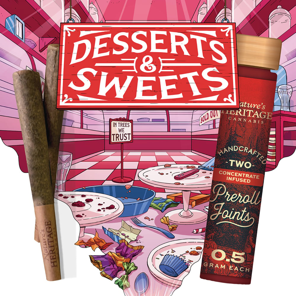 NATURE'S HERITAGE - ANIMAL MINT COOKIES - BUBBLE HASH  INFUSED PREROLL - [1G] - 2PK - HYBRID