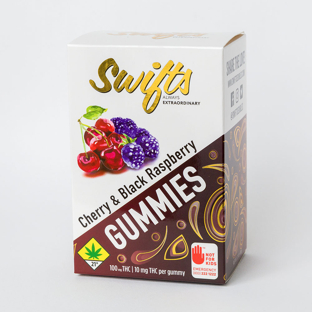 Cherry and Black Raspberry Gummies (THC) 100mg 10-pack