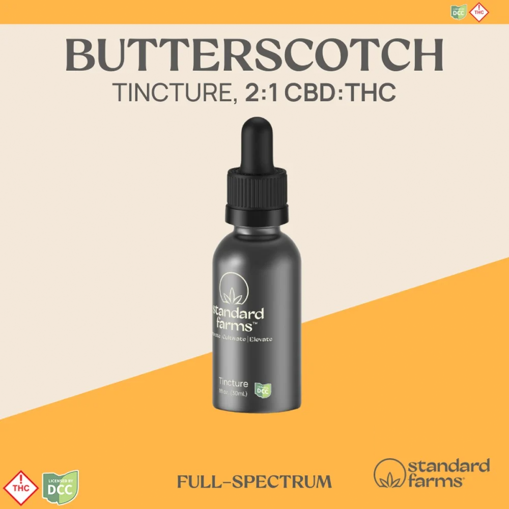 Standard Farms - Anytime Butterscotch 2 1 - Tincture - 600mg CBD / 300mg THC
