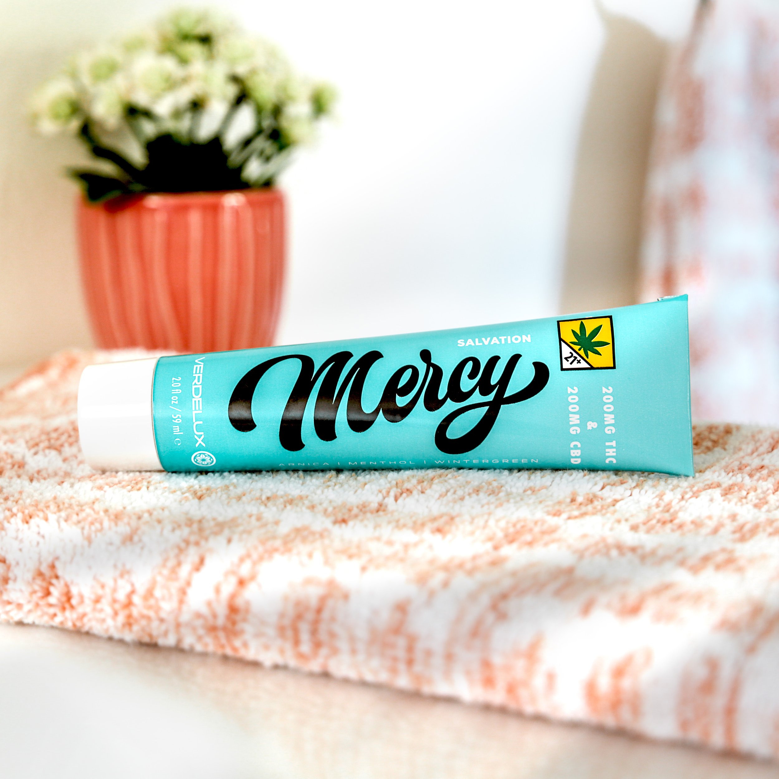 Shop Topical Mercy Cream Lotion 2oz - 200mg CBD | 200mg THC | Buds