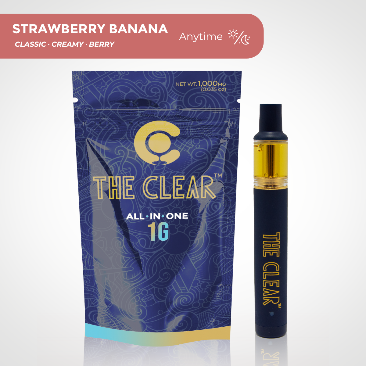 The Clear Original All in One Disposable 1000mg | Strawberry Banana The Clear Original All in One Disposable 1000mg | Strawberry Banana