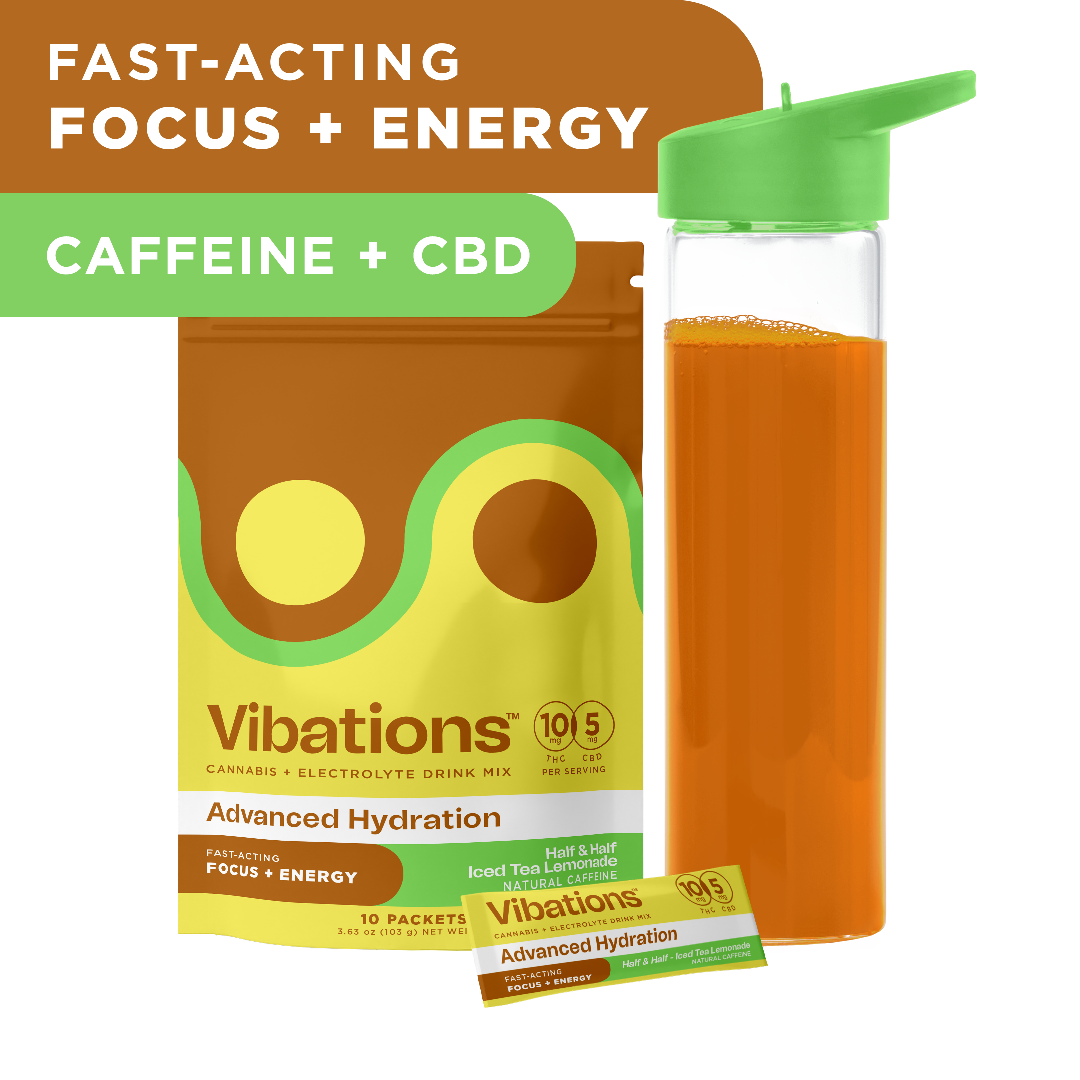 Half and Half Iced Tea Lemonade [10pk] (100mg CBD/50mg THC) Vibations