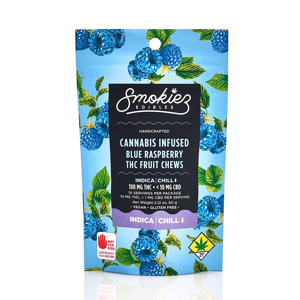 Blue Raspberry Fruit Chews [10pk] (100mg) THC