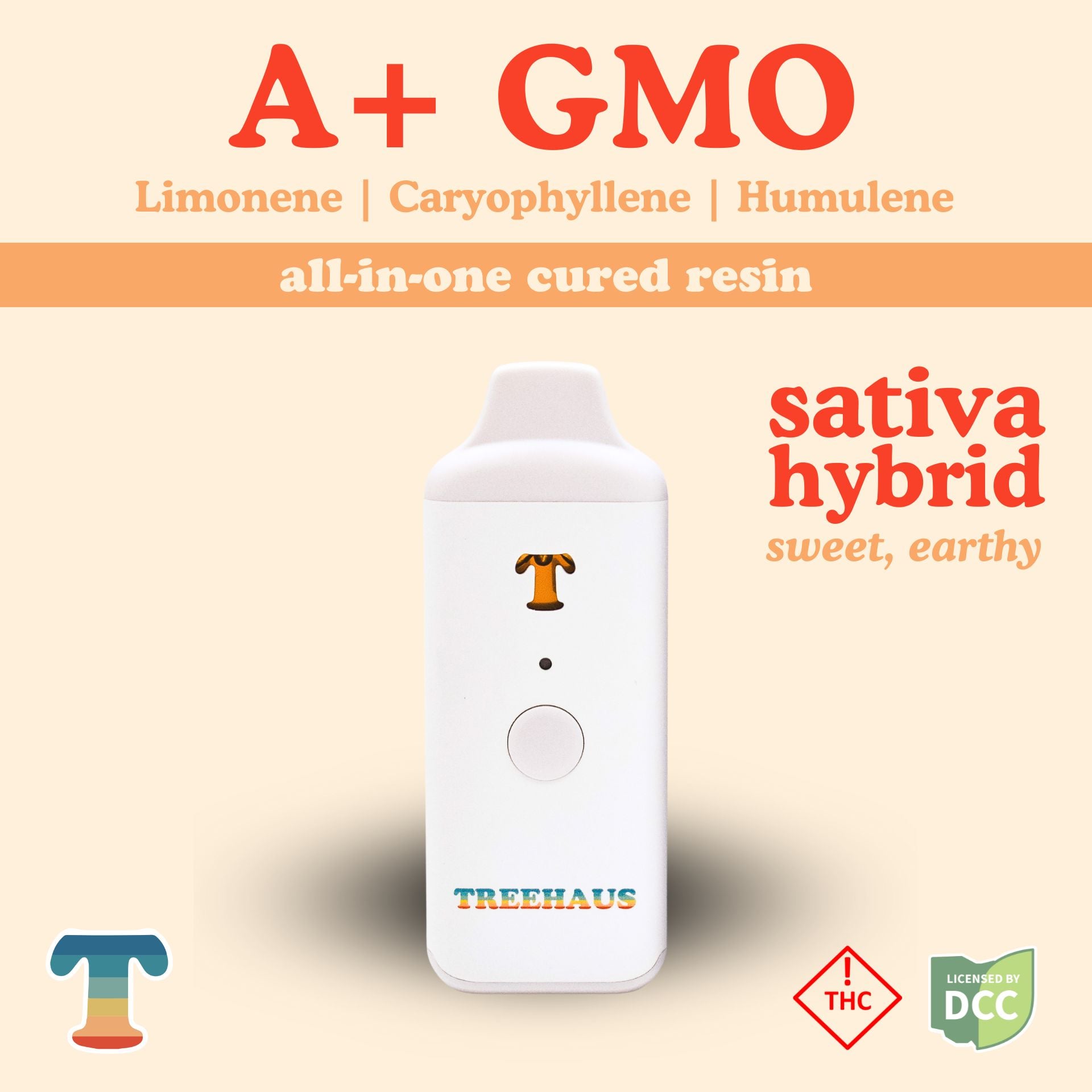 Treehaus - A+ Gmo - Full Spectrum Disposable - 1g - Sativa