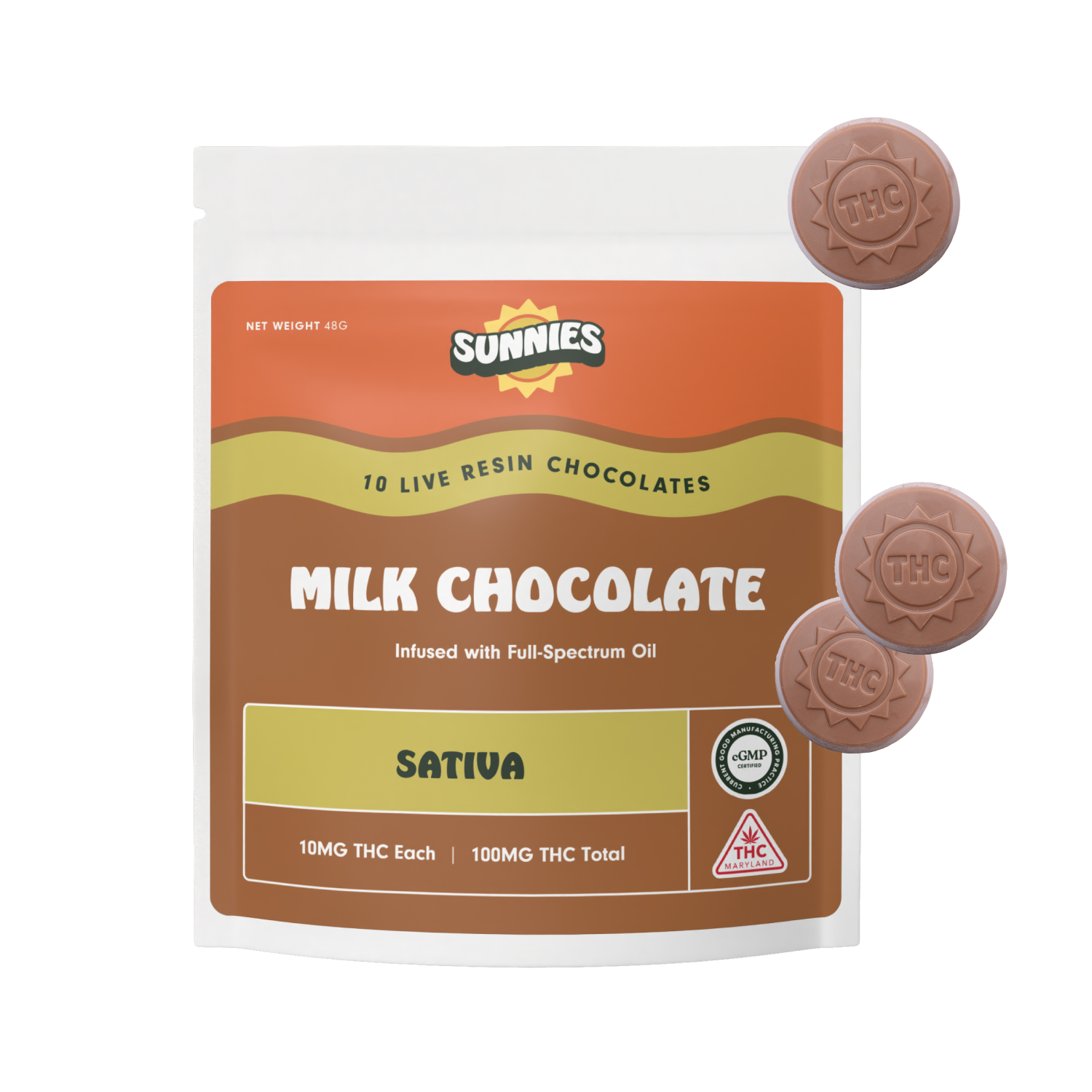 Live Resin Milk Chocolate Sativa [10pk] (100mg)