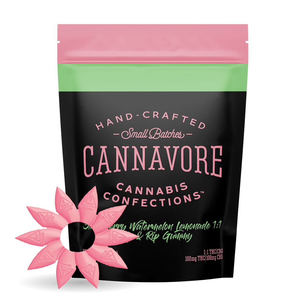 Cannavore Gummy 1:1 Strawberry Watermelon Lemonade (100mg THC/100mg CBG)