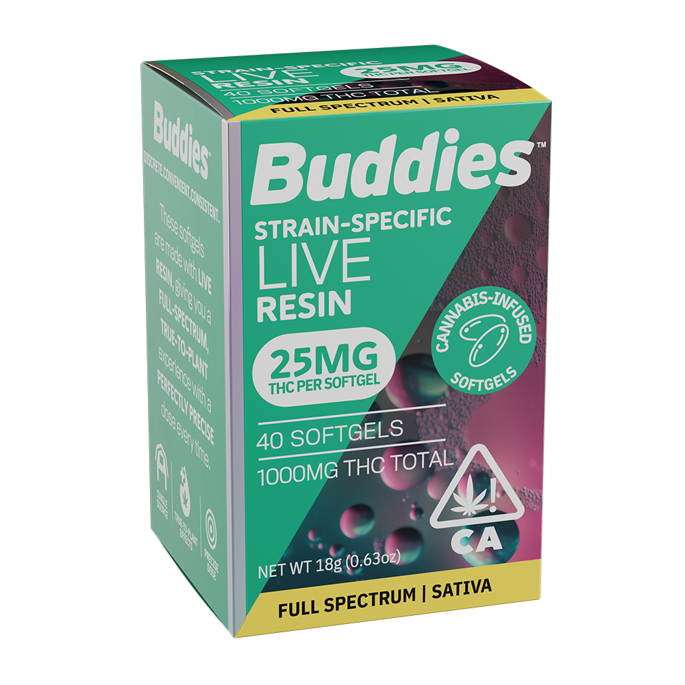 25mg Sativa [40ct] (1000mg) | Buddies Brand | Liquid Live