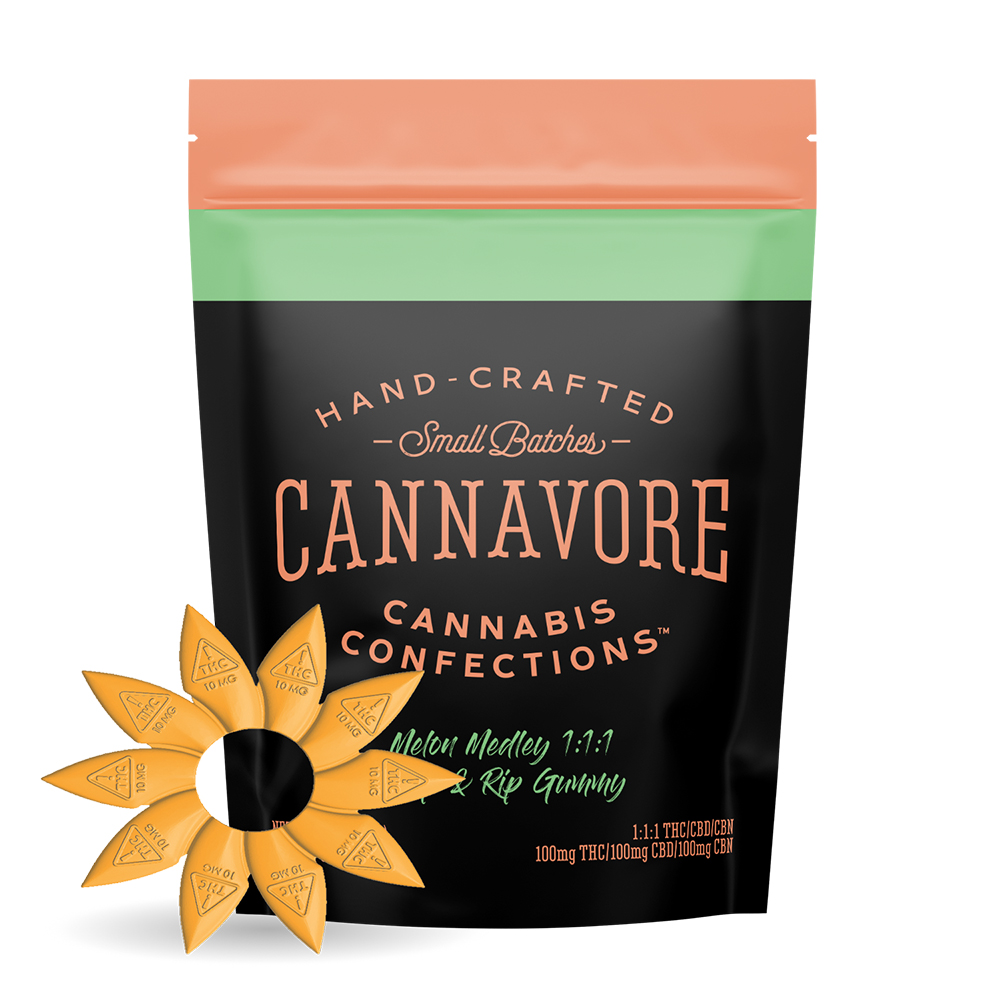 Cannavore Gummy 1:1:1 Melon Medley [Multi Dose] (100mg THC/100mg CBN/100mg CBD)
