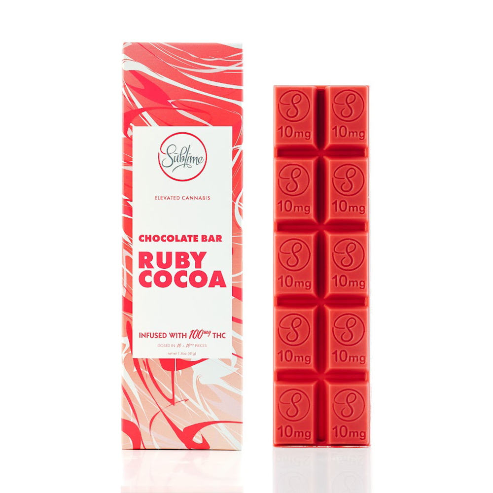 Ruby Chocolate Bar (100mg) Sublime Brands Chocolate Jane