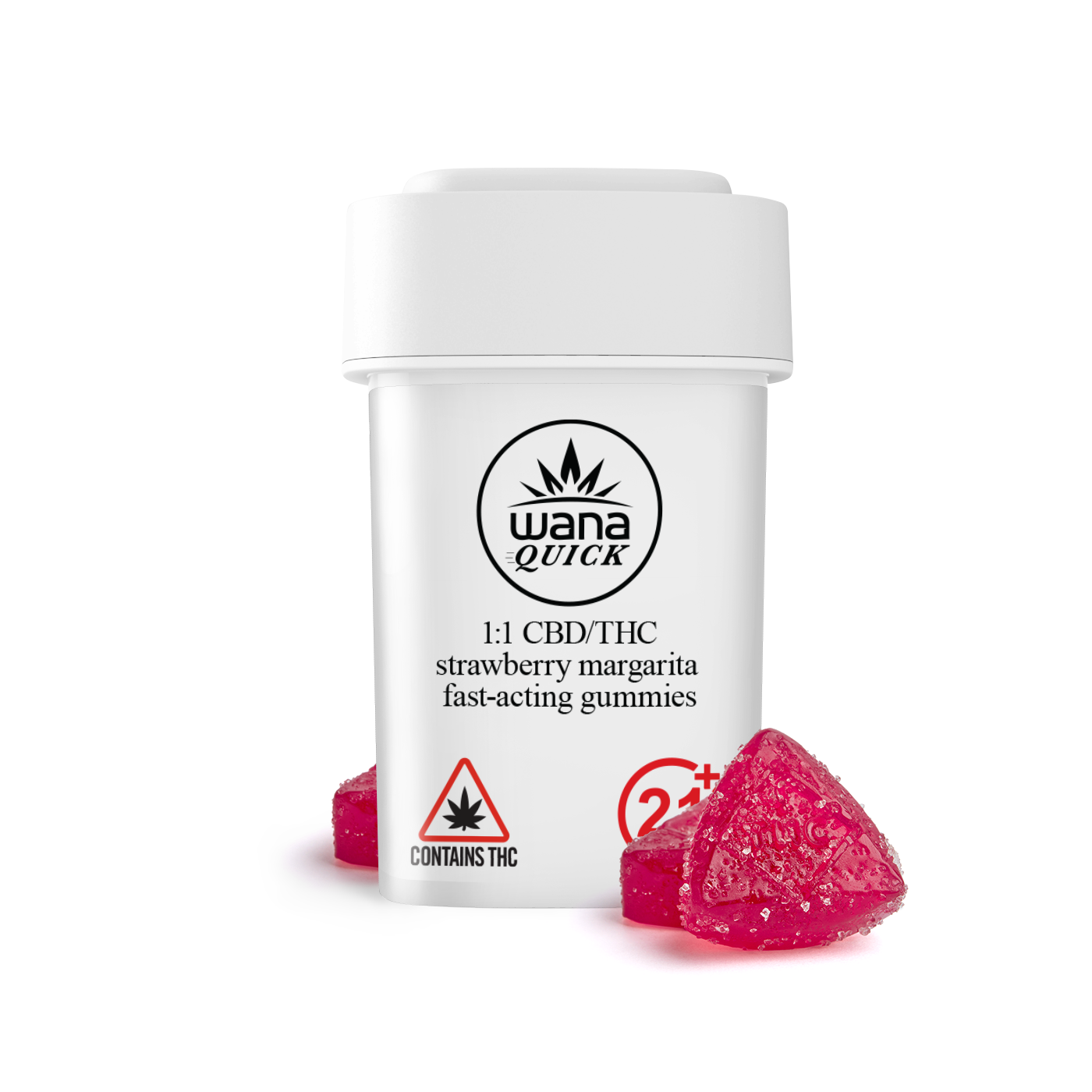 Wana Quick - Strawberry Margarita (H) Fast Acting Gummies (4.96mg THC 5.49mg CBD 20pk) C0060000363