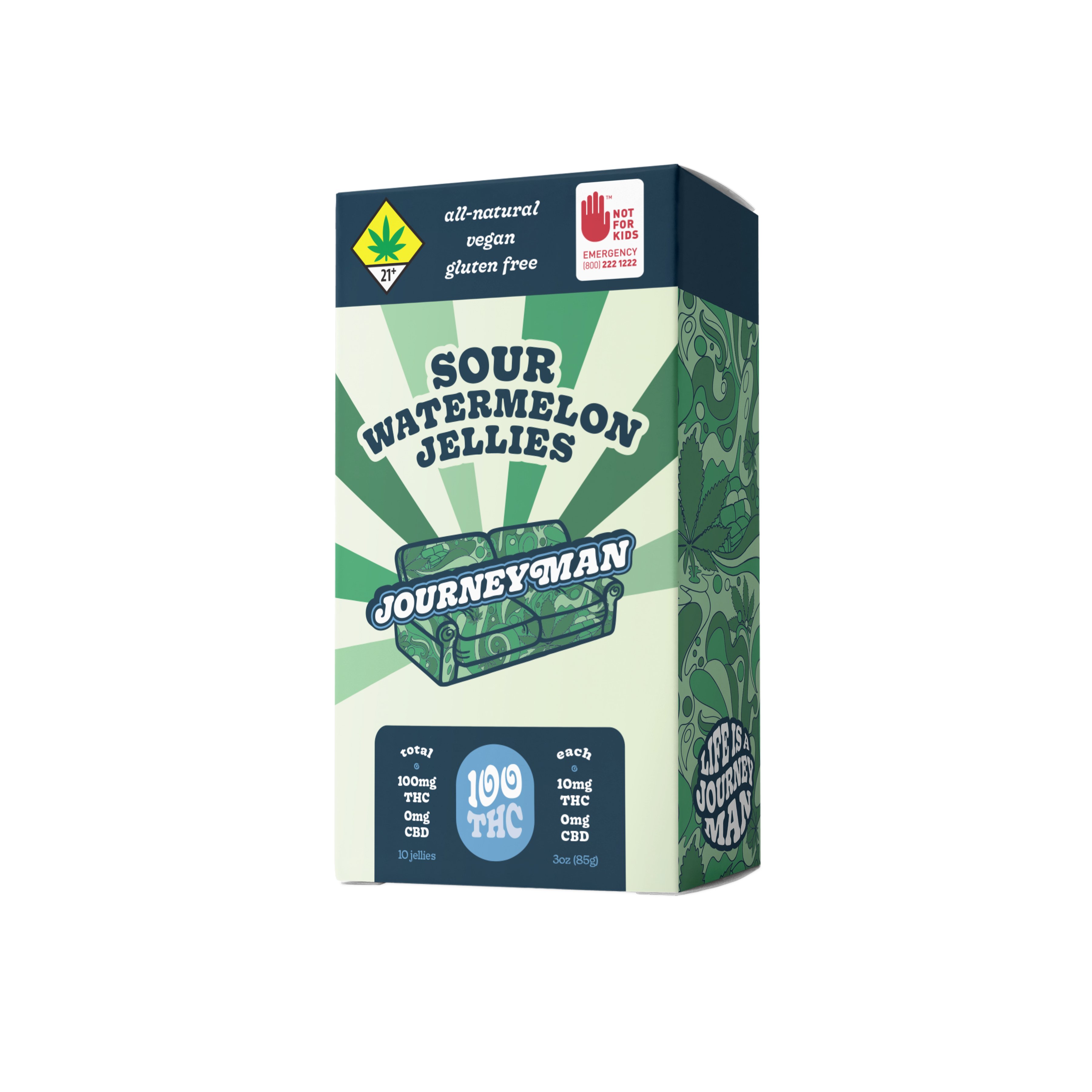 Sour Watermelon Jellies [10pk] (100mg THC)