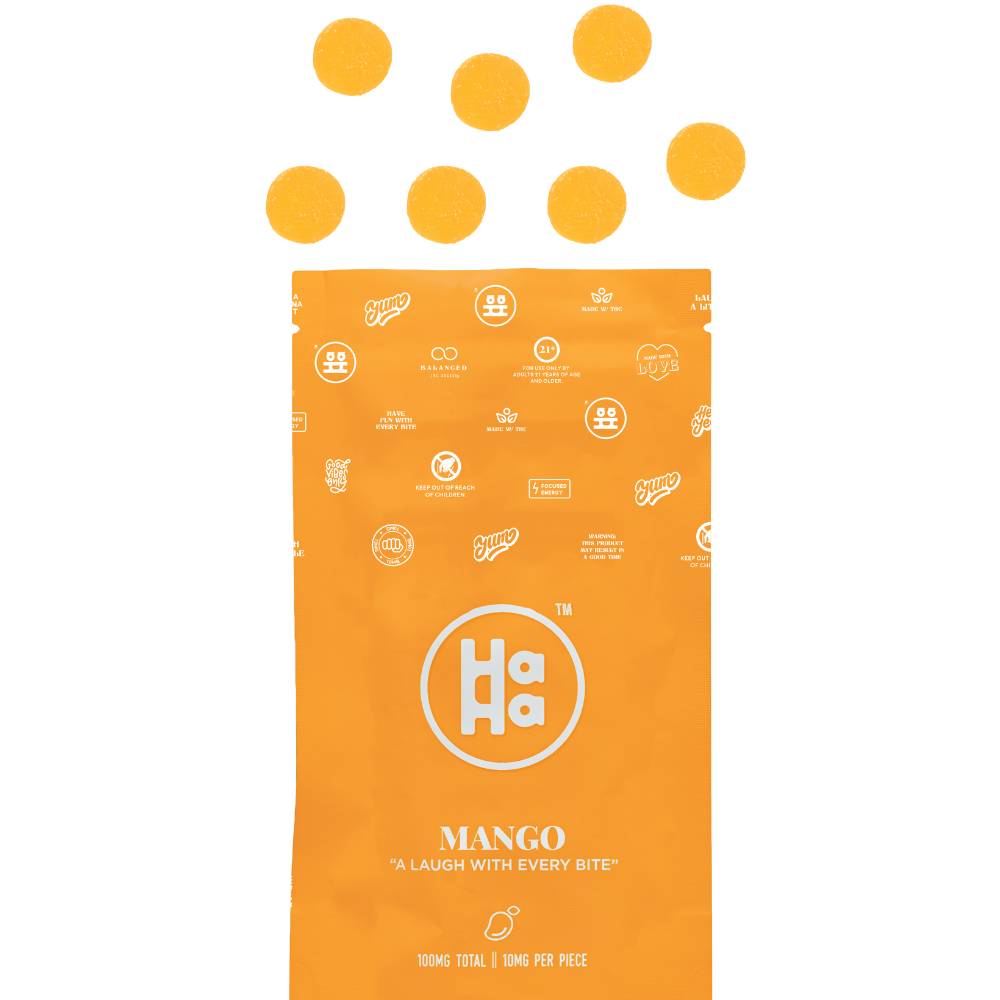 Mango [10pk] (100mg) HaHa Edibles Gummies Jane