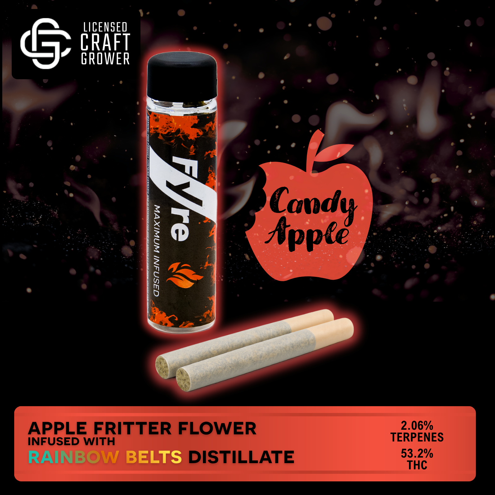Fyre Candy Apple Infused Pre-Rolls 2-Pack 1.0g