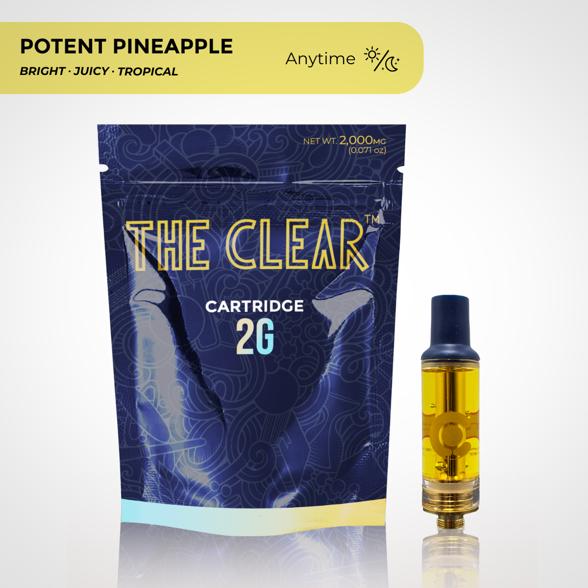 The Clear Original Cartridge 2000mg | Potent Pineapple