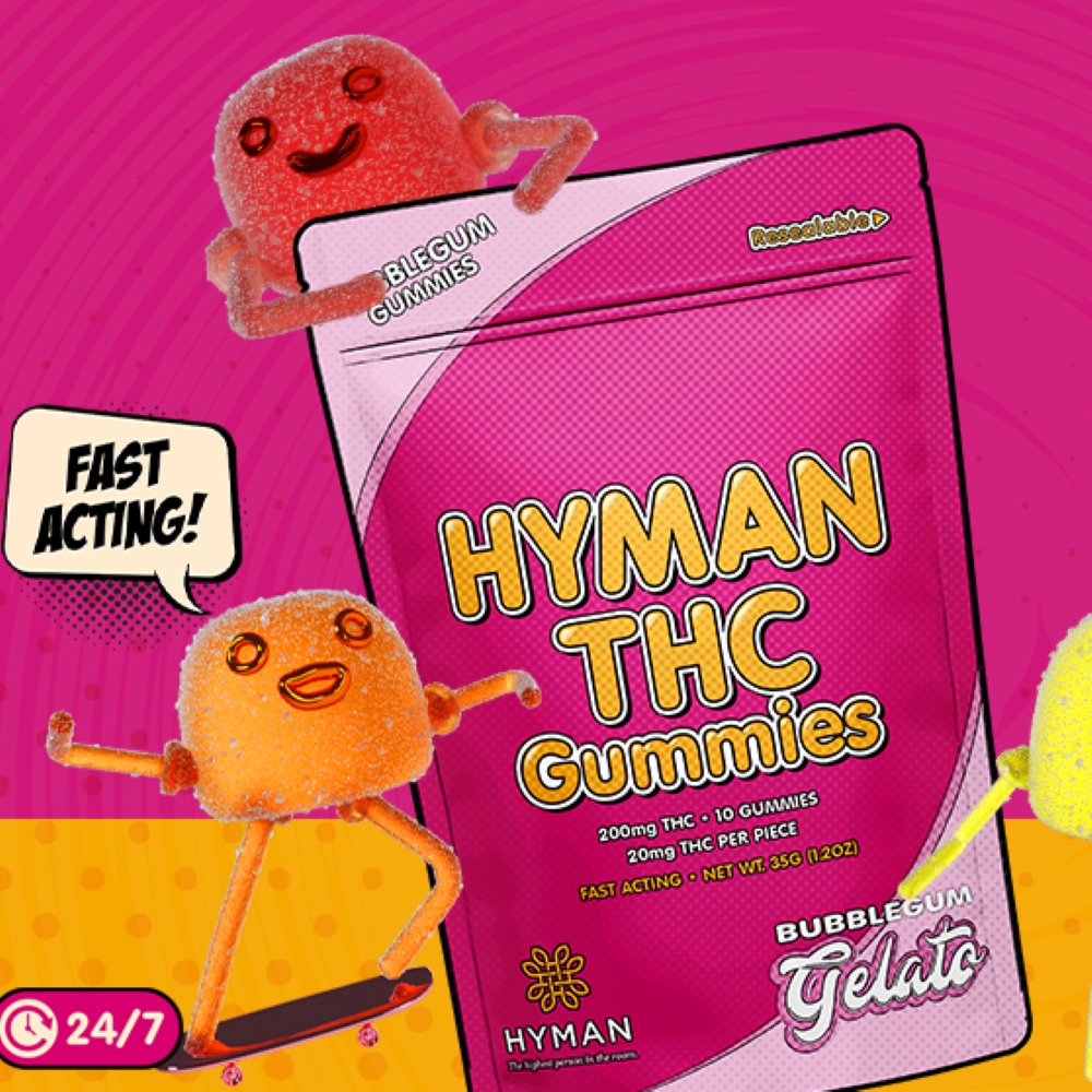 41 Bubblegum Gelato (200mg THC/50mg CBG) Hyman Fast Acting Gummies