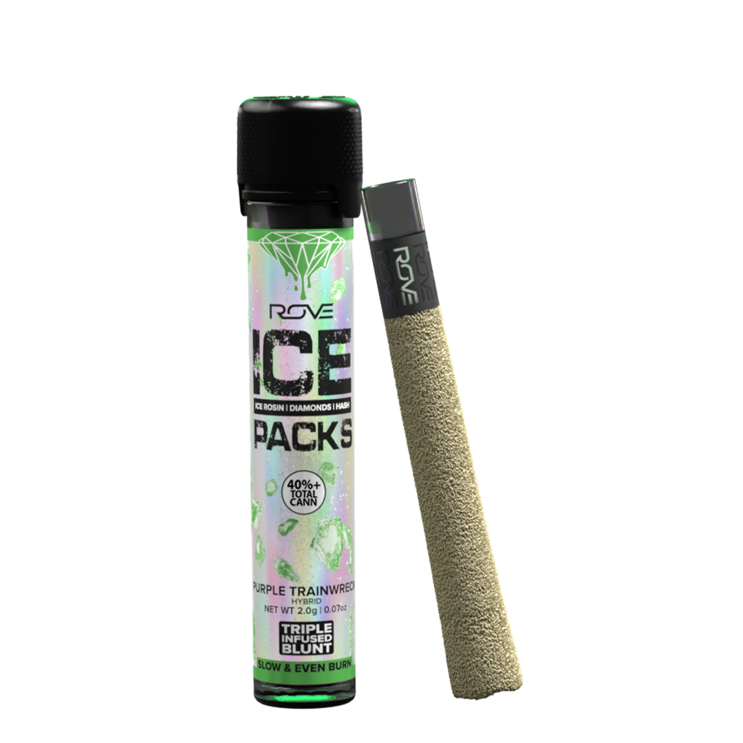 Purple Trainwreck - Infused Ice Pack Blunt (Rosin, Hash, and Diamonds) [2g]