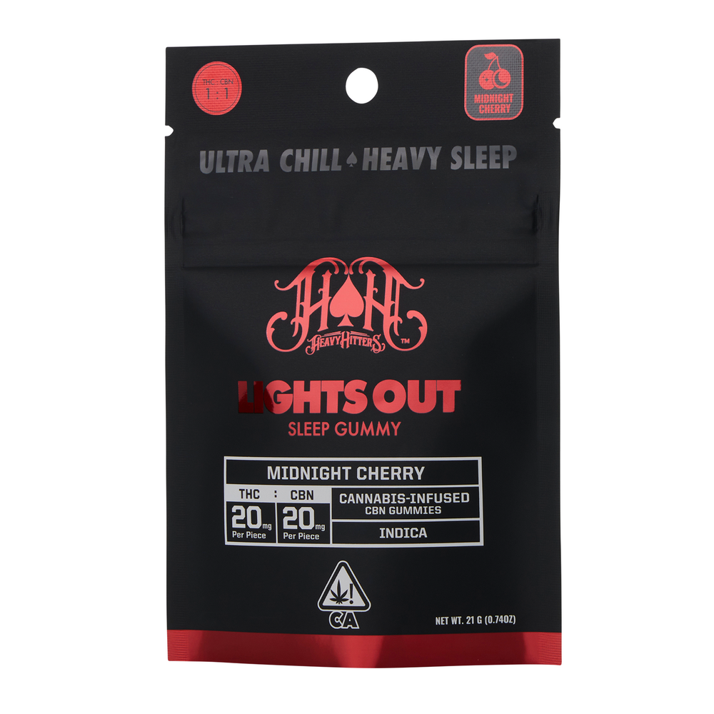 Midnight Cherry Lights Out Sleep Gummies | 40mg THC - 40mg CBN