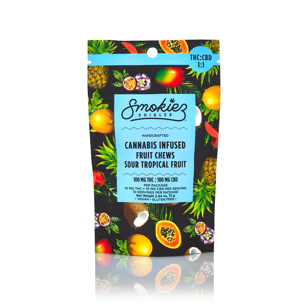 1:1 Sour Tropical Fruit [10pk] (100mg THC/ 100mg CBD)