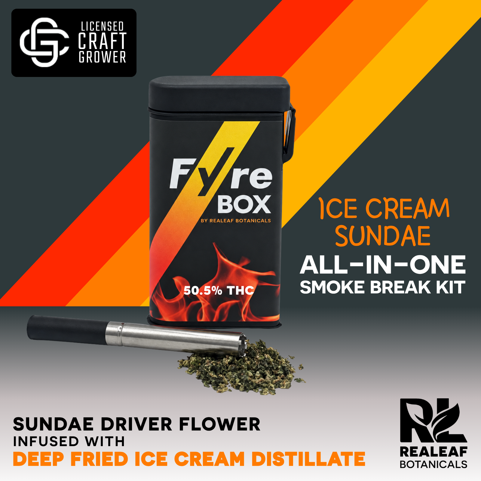 Fyre Box Kit - Infused Ground Flower - Ice Cream Sundae 3.5g