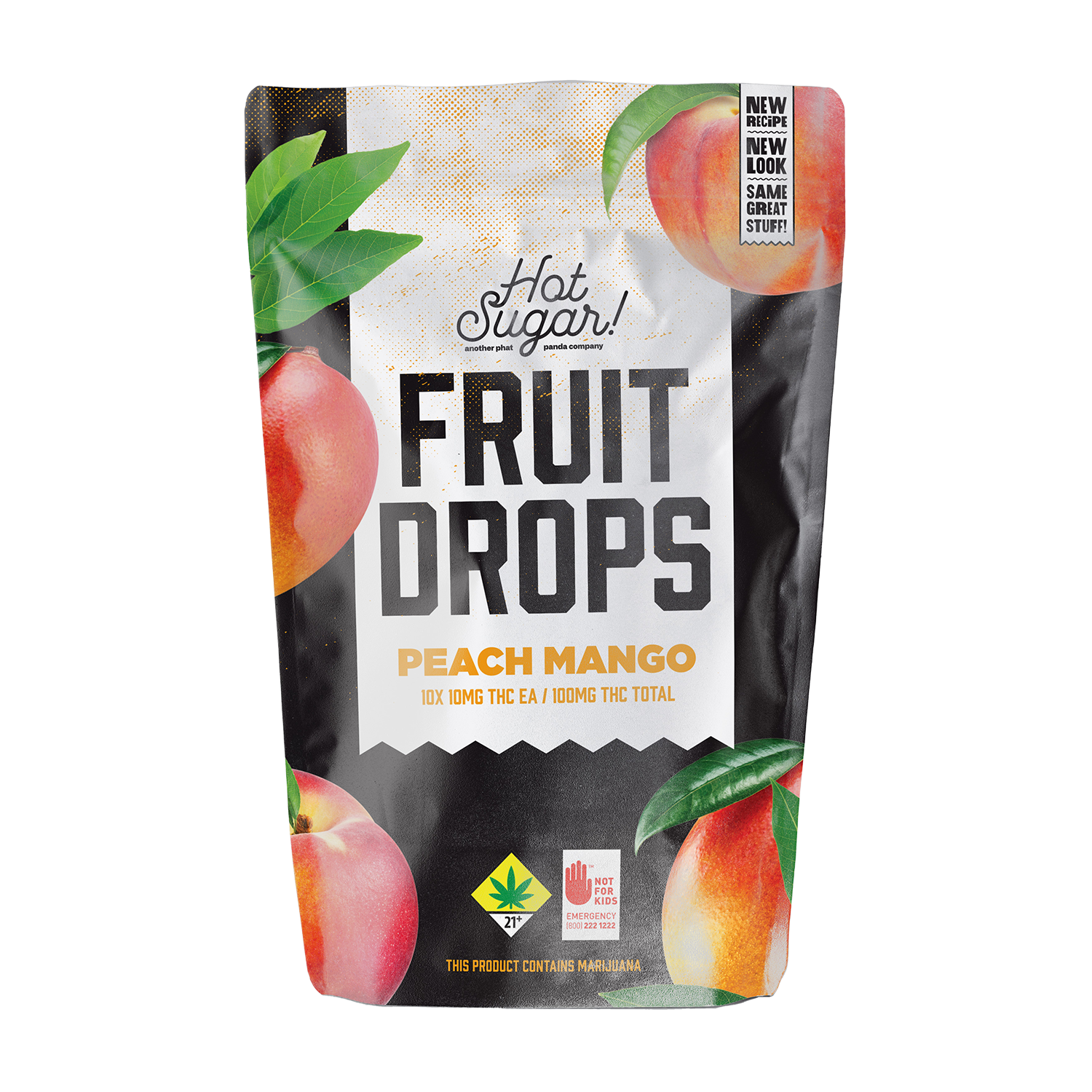 Peach Mango Fruit Drops 100mg 10-pack