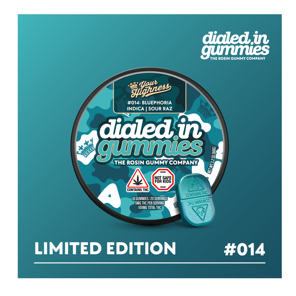 100mg - Bluephoria x Sour Raz #014 - Rosin Gummies (20pk)