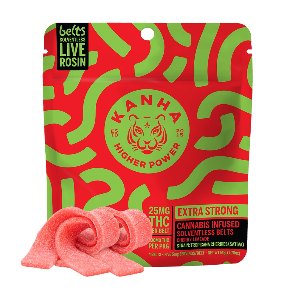 KANHA | Solventless Live Rosin Belts | Cherry Limeade | 100mg THC | 4-pack
