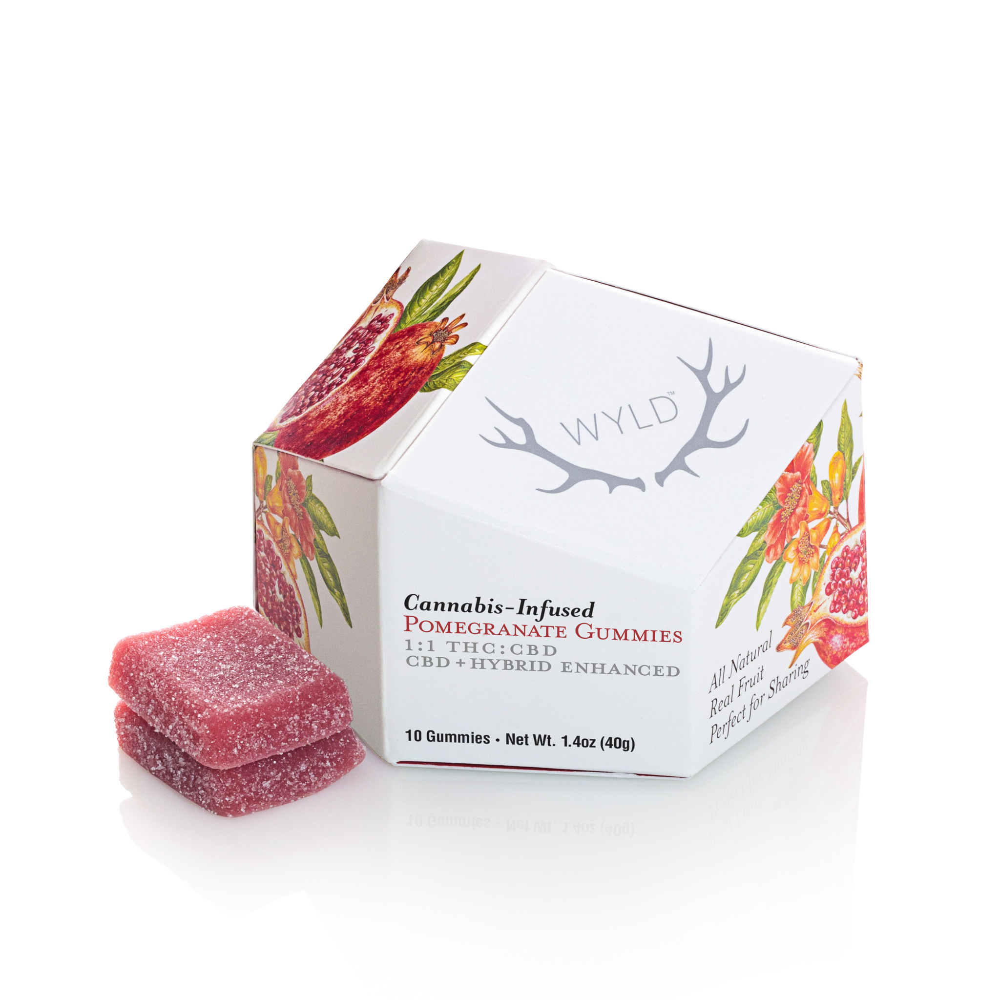 Pomegranate 1:1 CBD + Hybrid Enhanced Gummies | 100mg