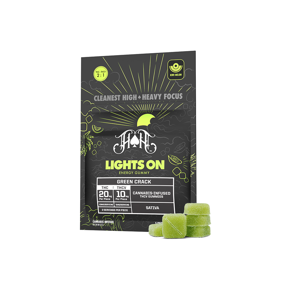 Green Crack Lights On Energy Gummies | 100mg THC - 50mg THCV