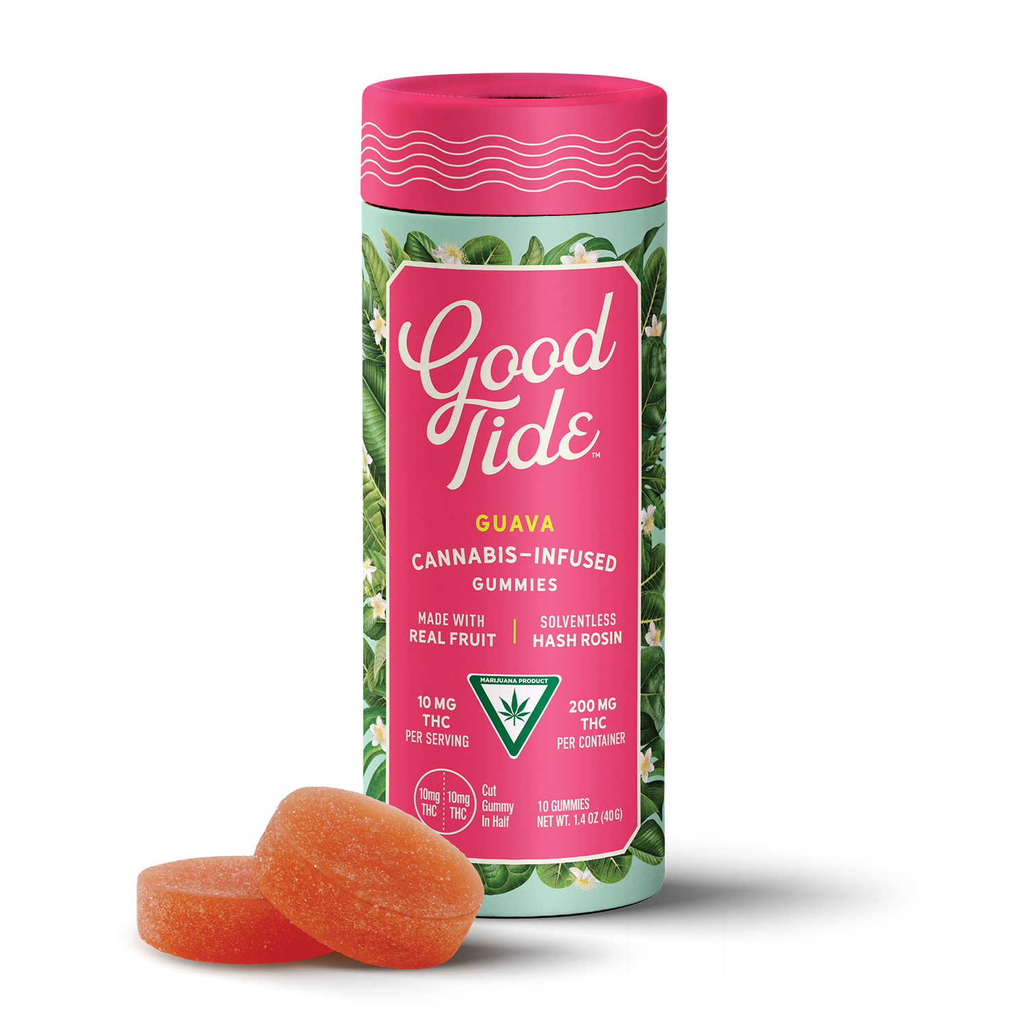 Guava Single-Strain Hash Rosin Gummies | Balanced | 200mg | Good Tide ...