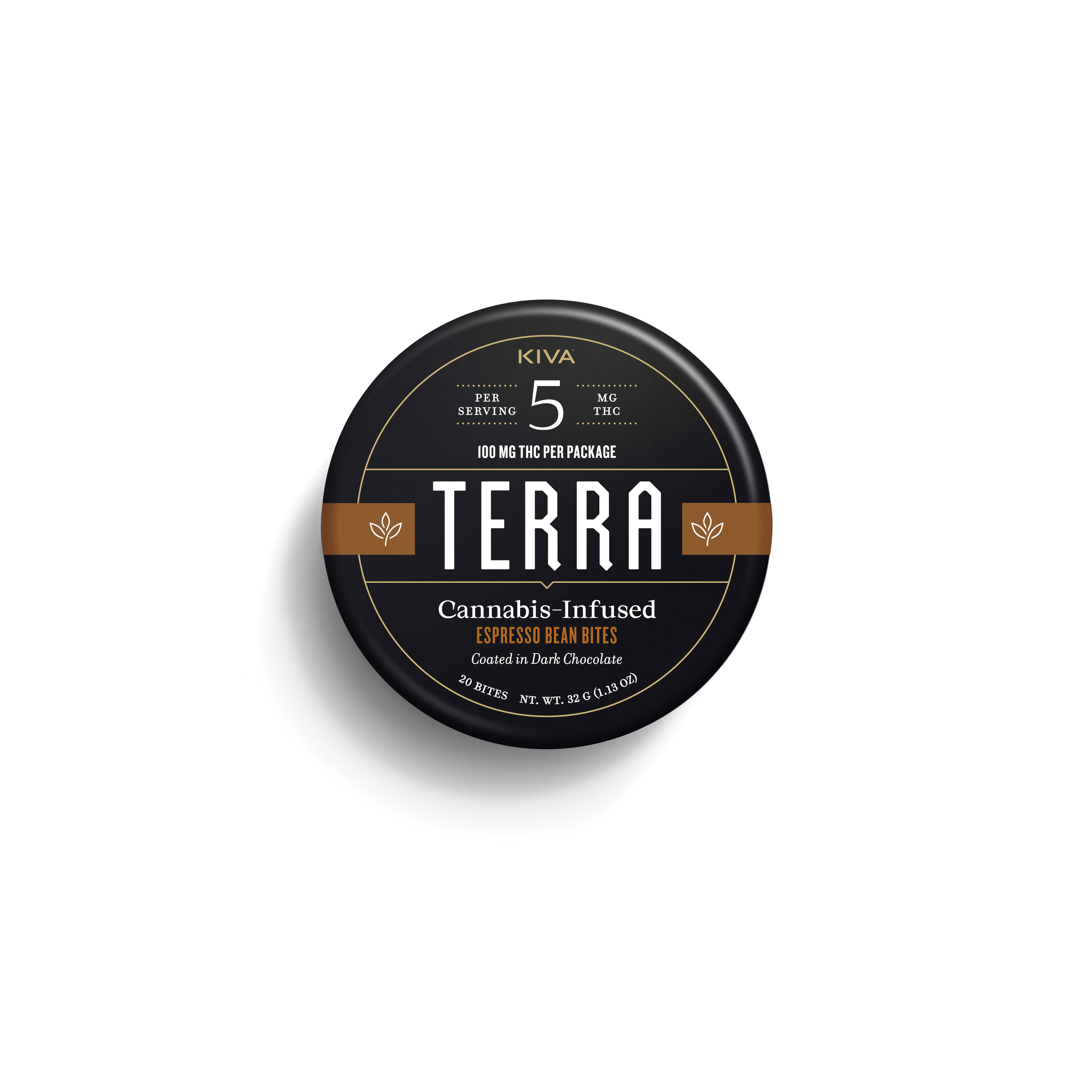 5mg Terra 'Espresso Bean' Dark Chocolate Bites 100mg THC total