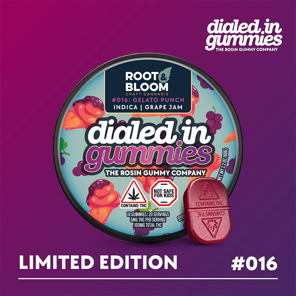 100mg - Gelato Punch #016 - Rosin Gummies (10pk - 20 Servings)