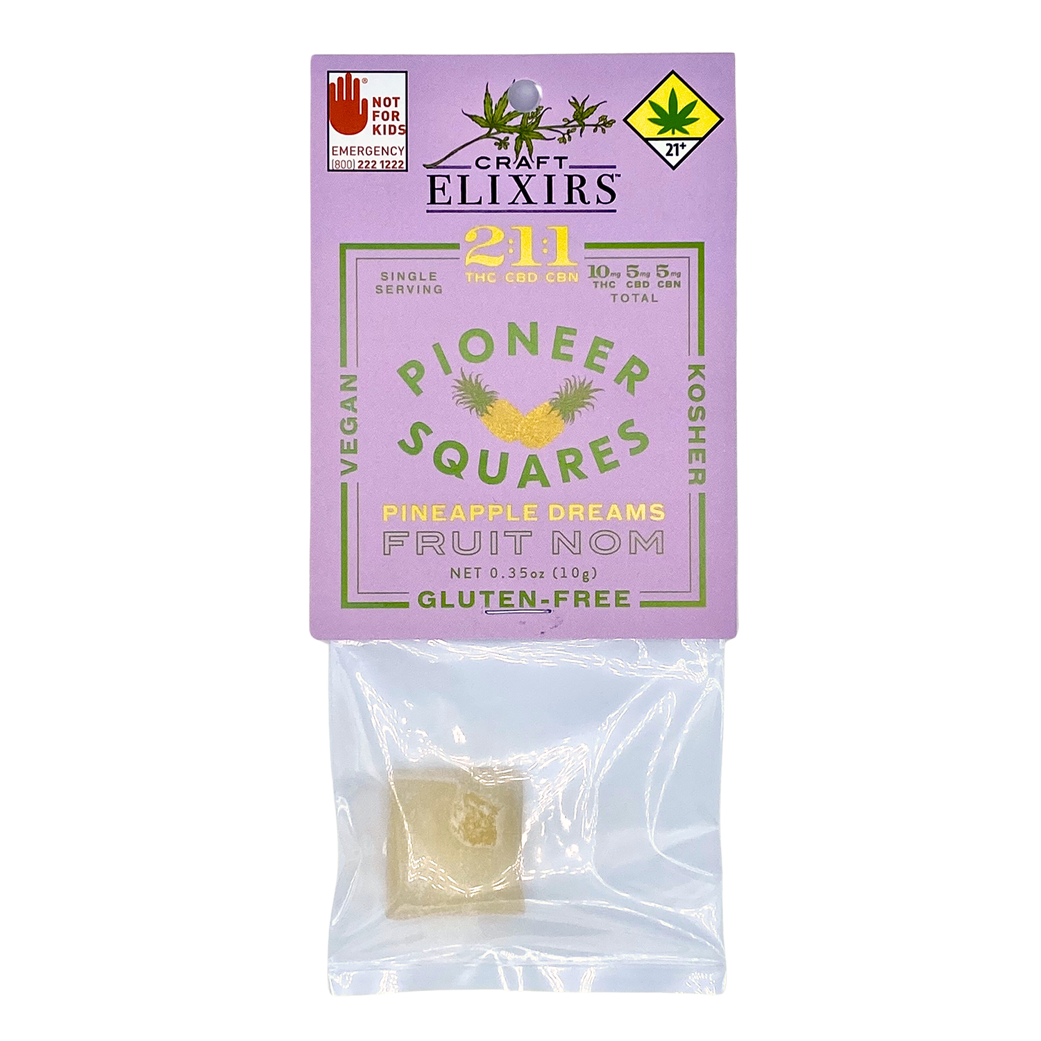 2:1:1 Gummies Pineapple Dreams [Single] (10mg THC/5mg CBD/5mg CBN)