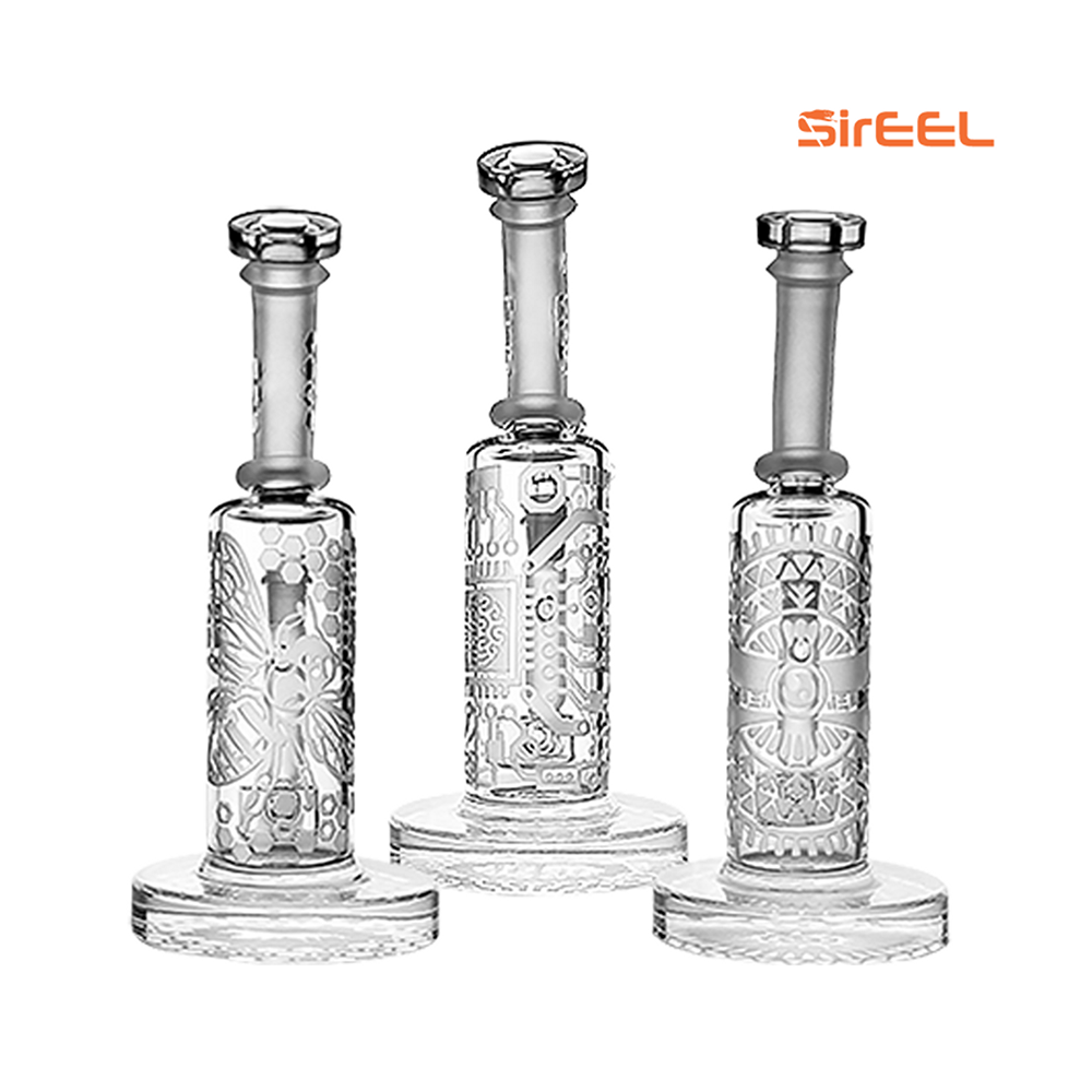 8" SirEEL Clear Etched Bong w/ Bowl