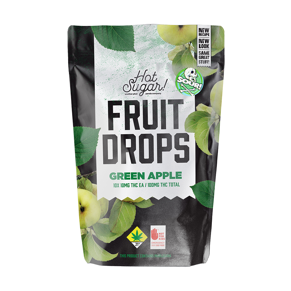 Sour Green Apple Fruit Drops 100mg 10-pack