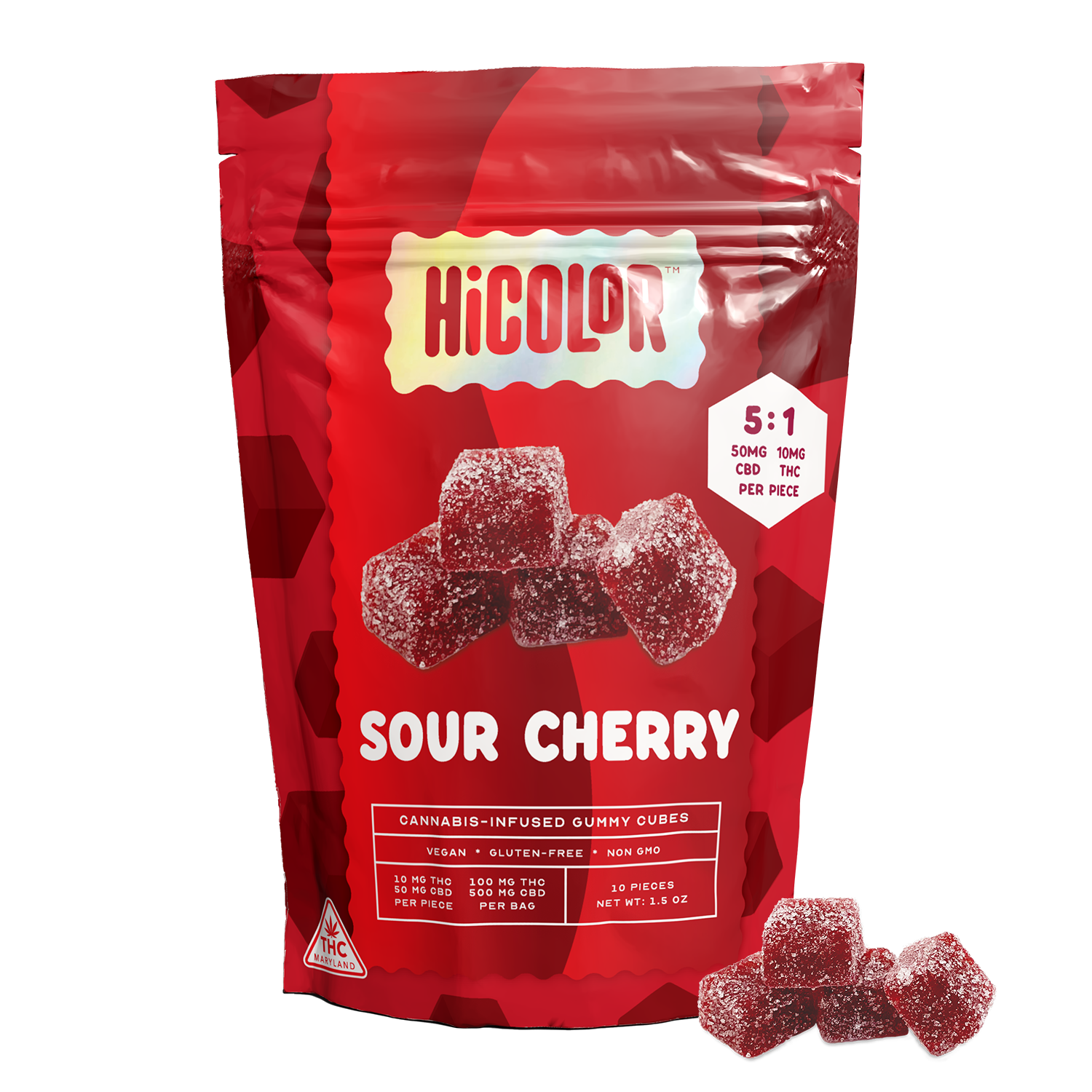 5:1 Sour Cherry [10pk] (500mg CBD/100mg THC)